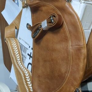 Latico Callie Sling in Cognac and extra Archer strap